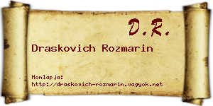 Draskovich Rozmarin névjegykártya